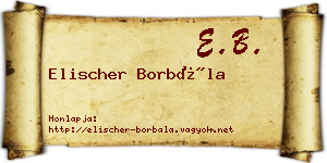 Elischer Borbála névjegykártya